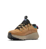 Calzado de trekking Columbia modelo Terrastride Bc Omni-Grip para mujer, en color marrón con detalles en verde azulado y rosa. Diseño de caña baja con capellada de ante, cuero y tejido, suela de caucho y entresuela amortiguada.