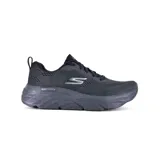 Championes deportivos Skechers modelo Max Cushioning Elite Destination Point, color negro. Presentan una parte superior de malla técnica transpirable, cierre con cordones y una plataforma ligera con amortiguación ULTRA GO para mayor retorno de energía.