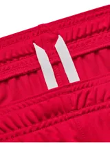 Short deportivo Under Armour Golazo 3.0, color rojo, con cintura elástica y logo de la marca en blanco en la pierna izquierda.