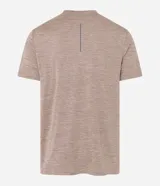 Remera deportiva Get Over de color verde melange, con cuello redondo, manga corta y detalles reflectantes en los hombros. Confeccionada en tejido de poliéster transpirable con tecnología Dry.