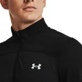 Buzo Under Armour negro de manga larga con medio cierre frontal y logo en el pecho.