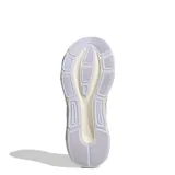 Championes Adidas Galaxy 8 W para mujer, de color lila con detalles en verde lima y gris claro, confeccionados en malla transpirable con suela gruesa amortiguada.