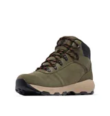 Botas de trekking Columbia modelo Newton Wander, de color verde militar con suela marrón claro y detalles en negro. Confeccionadas en gamuza impermeable con cordones bicolor y suela de alta tracción.