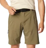 Short Columbia Silver Ridge Utility Omni-Shade color verde militar, de senderismo, confeccionado con tejido elástico y transpirable, con bolsillos laterales, traseros y uno con cremallera en la pierna derecha.