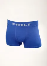 Boxer de microfibra liso color fucsia, sin costuras, con elástico en la cintura con la marca Prili en color plateado.