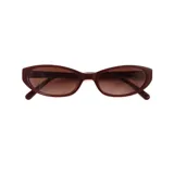 Lentes de sol con armazón de acetato en color bordó y diseño ovalado estilo cat-eye. Cuentan con cristales polarizados con protección UV400.