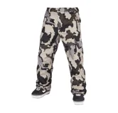 Pantalón de snowboard Volcom con diseño camuflado, confeccionado en tejido técnico resistente al agua. Presenta corte cargo con bolsillos laterales, cierre frontal y ajuste en la cintura.