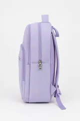 Mochila Paris de poliéster color rosado, con compartimentos múltiples con cierre y cartuchera pequeña a juego.