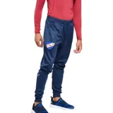Pantalón de jogging azul marino con cortes en las piernas, escudo del Club Nacional de Football y logo de Umbro.