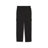 Pantalón cargo de corte recto y estilo deportivo, confeccionado en tejido de algodón y poliéster. Presenta cintura elástica con cordón ajustable, bolsillos laterales tipo cargo con solapa y logo de la marca bordado en la pierna izquierda.