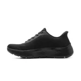 Championes deportivos Skechers Slip-ins Go Walk Flex Carla de color negro, con diseño sin cordones, parte superior de malla transpirable y suela flexible con amortiguación.