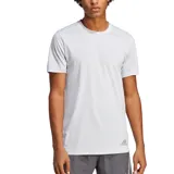 Remera de running Adidas color blanco con logo reflectivo en el pecho.