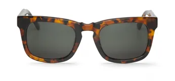Lentes de sol Mr Boho modelo Atrani, con montura cuadrada de carey y lentes grises.