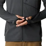 Campera con capucha Columbia Park View, color gris oscuro, con cierre frontal completo, bolsillos laterales con cierre y bolsillo en el pecho con cierre. Confeccionada con tecnología Omni-Wick que absorbe la humedad.