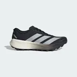 Championes de trail running Adidas Terrex Agravic 4, color negro con detalles en gris. Presentan parte superior de malla con refuerzos de TPU, entresuela con tecnología Lightstrike para amortiguación ultraligera y suela de caucho Continental para mayor tracción.