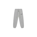 Pantalón de jogging gris melange de Fear of God Essentials, con cintura elástica con cordones largos de ajuste, puños elásticos en los tobillos y estampado con el logo de la marca en la pierna izquierda.