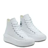 Zapatillas Converse Chuck Taylor All Star Move de caña alta, color blanco, con plataforma.