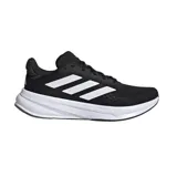 Championes Adidas Response Super negros con las tres tiras blancas y suela blanca.
