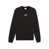Buzo de cuello redondo Puma, color negro, con logo pequeño estampado en el centro del pecho y puños acanalados.