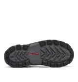 Bota de senderismo Columbia modelo Transverse Hike, color gris con detalles en coral. Diseño impermeable con parte superior de cuero y malla, entresuela amortiguada y suela de goma con tracción para diversos terrenos.