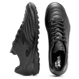 Championes de fútbol 5 Joma Águila 2321 TF, color negro. Fabricados en Fibertec y nylon, con suela de caucho de dos densidades y media suela de Phylon.