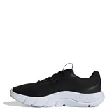 Championes deportivos Adidas Cloudfoam Flex, color negro con las tres tiras laterales en blanco y suela blanca con tecnología de amortiguación Cloudfoam.