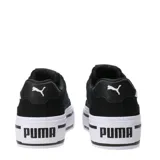 Championes Puma Court Classic Vulc con diseño de plataforma, color negro con detalles en blanco. Presentan el logo de la marca en el lateral y en la lengüeta, con cierre de cordones y suela de goma vulcanizada.