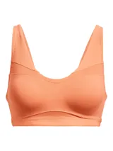 Top deportivo Under Armour con tecnología UA SmartForm, diseñado para soporte medio. Presenta un diseño de escote en V con relleno moldeado, paneles de malla estratégicos para mayor transpirabilidad y tirantes ajustables. Confeccionado en tejido elástico que absorbe el sudor y se seca rápidamente.