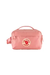 Riñonera Fjällräven Kånken Hip Pack color rosa, confeccionada en Vinylon F, con logo reflectivo, correa ajustable, bolsillo interior, clip para llaves y dos bolsillos exteriores con cierre.