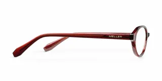 Lentes con protección de luz azul y filtro UV400, con montura de diseño ovalado en color marrón traslúcido.