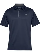 Remera polo de manga corta Under Armour, confeccionada en tejido técnico ligero y transpirable. Presenta cuello clásico con tapeta de dos botones y logo de la marca estampado en el pecho.
