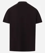 Remera negra de algodón con cuello redondo y mangas cortas. Estampa frontal con diseño de moto y texto "Brooklyn New York City 1976 Custom Motor Vintage Co.".