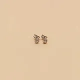 Par de caravanas de oro blanco 18k con brillantes.