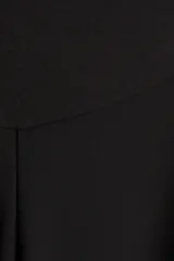 Pantalón ancho negro de punto grueso, de tiro alto con sección elástica ancha en la cintura diseñada para maternidad.