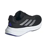Championes Adidas Response Super negros con detalles plateados y suela blanca. Presentan las tres tiras características de la marca en los laterales y tecnología Dreamstrike en la entresuela para mayor amortiguación.