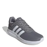 Championes urbanos Adidas modelo Lite Racer 4.0, color gris con las icónicas tres tiras laterales en blanco. Presentan una parte superior de malla textil transpirable y una entresuela Cloudfoam que proporciona una amortiguación ligera y cómoda.