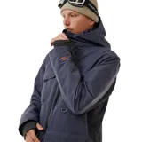 Campera parka de nieve Rip Curl Anti Series Pinna 10K color azul, con capucha ajustable, cierre frontal y múltiples bolsillos frontales con solapa. Confeccionada con membrana impermeable y transpirable, aislación térmica y faldón antinieve.