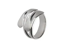 Anillo de plata 925 con diseño de tres hojas satinadas.