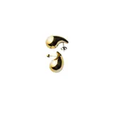 Par de aros colgantes con forma de gota, de acero quirúrgico con baño de oro 18k.