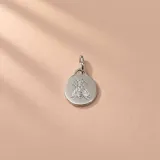 Dije redondo de plata 925 con grabado en relieve de una abeja.