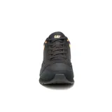 Championes Caterpillar Ventura negros con detalles en amarillo. Capellada de gamuza y malla de nylon, forro 100% reciclado, plantilla de espuma EVA, entresuela EVA duradera y liviana, suela de goma duradera y con gran tracción.