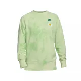Buzo Nike color verde con estampado tie-dye, logo de la marca bordado en el pecho y diseño de margarita.