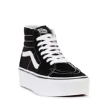 Championes Vans Sk8-Hi Tapered con plataforma, color negro con detalles en blanco.