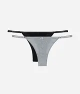 Kit de dos bombachas bikini colaless de algodón, con laterales ajustables y detalle de moño.