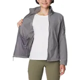 Campera de polar Columbia modelo Fast Trek II, color gris, con cierre frontal completo, cuello alto, bolsillos laterales con cierre y un bolsillo adicional con cierre en la manga izquierda. Cuenta con logo bordado en el pecho.