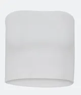 Top cropped sin breteles de tejido rib acanalado, color blanco.