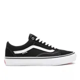 Championes Vans Pro Skate Old Skool, color negro con detalles en blanco. Confeccionados en ante y lona, con suela de goma SickStick y plantilla PopCush.