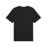 Remera Puma Graphics Sneakers Tee de manga corta y cuello redondo, color negro. Presenta un estampado frontal con diseño gráfico de zapatillas y el logotipo de la marca.