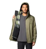 Campera Columbia Bugaboo III Fleece Omni-Tech de color verde militar, modelo 3 en 1 con capucha desmontable y forro polar interior.