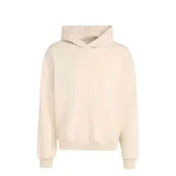 Canguro Adidas de corte holgado, color beige, con capucha fija y puños y ruedo acanalados.